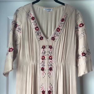 Cream Floral Maxi Dress